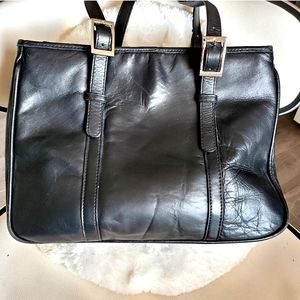 Laura Scott Shoulder Bag - Black with Silver Hardware